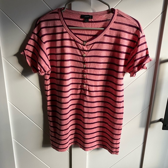 BOGO 🌿JCrew Linen Striped Henley🌿 - Picture 4 of 4